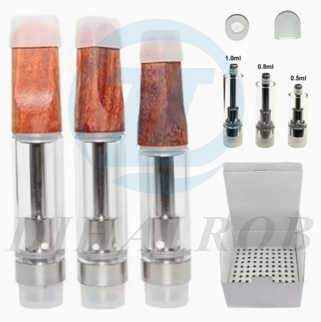 Cigarette Atomizer Empty Vape Vaporizer Pen Cart Cartridge Wooden Drip Tip Cigarette Holder